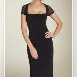 Maggy London Illusion Back Pleated  Jersey Dress